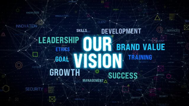 our business vision mission logo concept animation