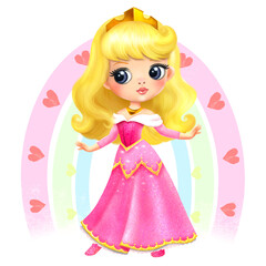 Fairy princess print, princess in a beautiful dress, beautiful girl, girly print, blonde princess, girl princess