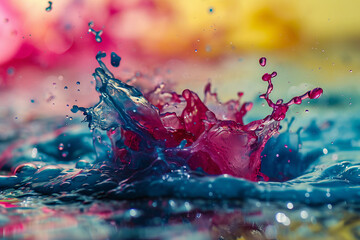 red and blue splash