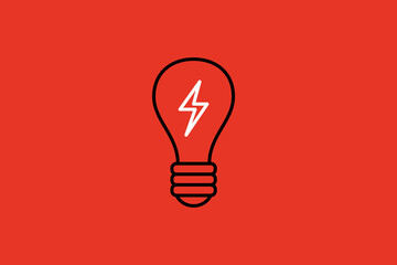 bulb illustration in flat style design. Vector illustration.	
