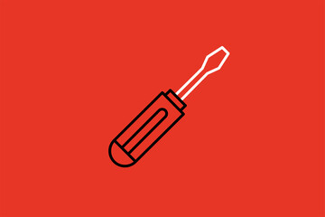 Fototapeta premium screwdriver illustration in flat style design. Vector illustration. 