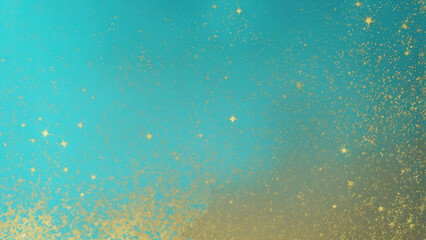 Cyan and Gold Foil Glitter Texture Background