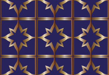 Abstract classic golden pattern. Seamless pattern with symmetric geometric ornament. For your design, Wallpaper, presentation, banner, page cover. Illustration made with texture.