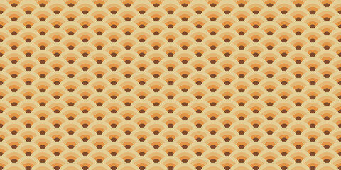 A psychedelic groovy style seamless pattern with a retro aesthetic and abstract arc vector background. Print surface design for textiles, wrapping, and webs.