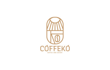 Premium coffee shop logo. coffee shop badge. minimalist. arabica. espresso