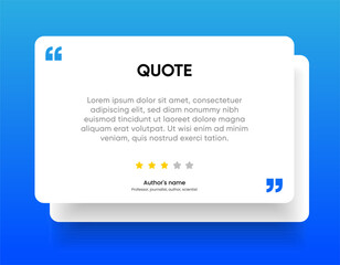 3D bubble testimonial banner, quote, infographic. Social media post template designs for quotes. Empty speech bubbles, quote bubbles and text box. Vector Illustration EPS10.
