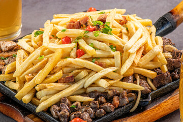 French fries and cold beer.
