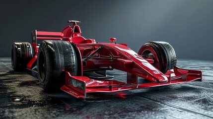 Red racing car for racing competition. An elegant and aerodynamic sports car