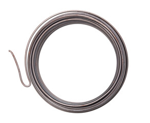 Iron wire roll from above. Rolled up ferrous wire of pure, annealed iron, with a diameter of 2...