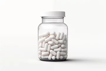 Fotobehang White pill bottle isolated on white background © digitizesc