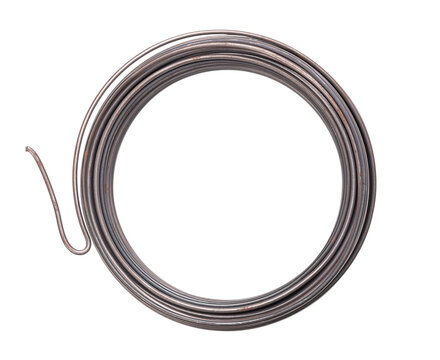 Iron wire roll from above. Rolled up ferrous wire of pure, annealed iron, with a diameter of 2 millimeters. Flexible, stable, universal and versatile for use as binding, plant, craft and winding wire.