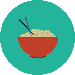 bowl of rice with chopsticks. food icon png transparent. food icon vector. food symbol. bread, cooking, cuisine, drink, fare, feed, foodstuff, meal, meat and snack logo design template.