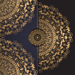 Luxury golden color Mandala Design. Mandala for Henna, Mehndi, tattoo, decoration. Decorative ornament in ethnic oriental style. Coloring book page background.