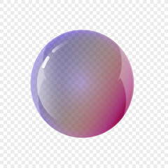 Transparent color water bubble. Soap bubble, crystal glass ball. Beauty product, moisture, skincare transparent bubbles top view, scatter splashes