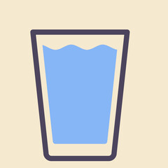 vector of water in glass cartoon cute