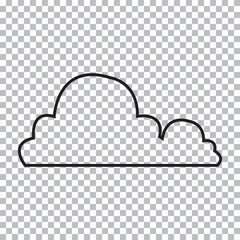 Dream cloud black color isolated in transparent background