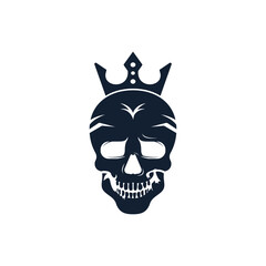 Skull king vector logo design template. Dark king logo design concept.