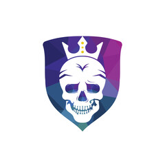 Skull king vector logo design template. Dark king logo design concept.