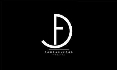 Alphabet letters Initials Monogram logo FD, FD INITIAL, FD letter