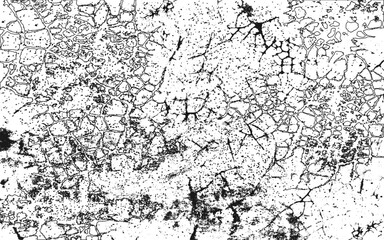 Distressed overlay texture of cracked concrete, stone or asphalt. grunge background. abstract halftone vector illustration