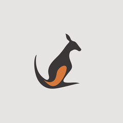 Kangaroo logo design template. Kangaroo icon vector illustration.