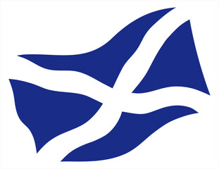 Scottish flag waving on a white background - obrazy, fototapety, plakaty