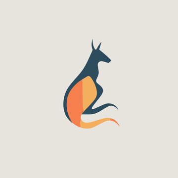 Kangaroo logo design template. Kangaroo icon vector illustration.