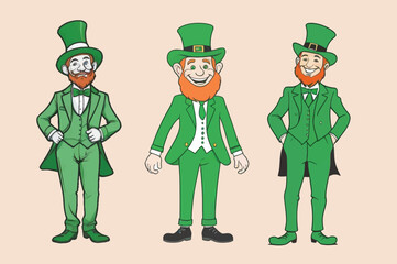 St. Patrick's Day vector grean beer leaf leprechaun with  vector