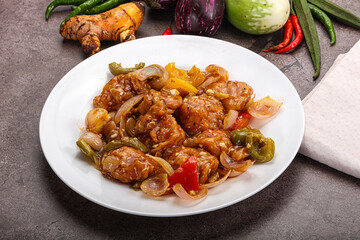 Chinese cuisine - prawn with chili sauce