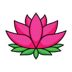 Lotus flower design vector illustration. exotic floral sign and symbol.