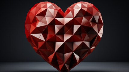 Naklejka na ściany i meble red heart on black background