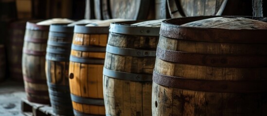 Fototapeta premium Barrels made of oak.