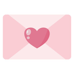 envelope with cute pink heart