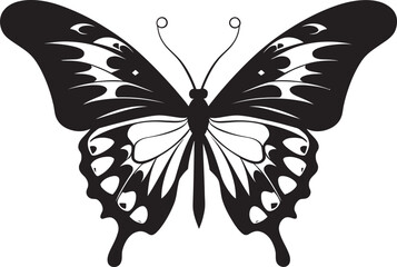 Obsidian Whispers Black Butterfly Logo Design Noir Wingspan Vector Butterfly Symbol
