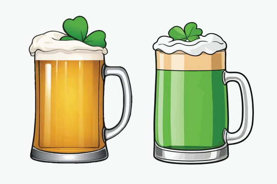 St. Patrick's Day vector grean beer leaf