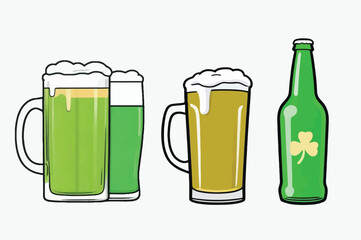 St. Patrick's Day vector grean beer leaf