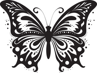 Eclipse Ensemble Butterfly Logo in Black Vector Nights Majesty Vector Black Butterfly Icon