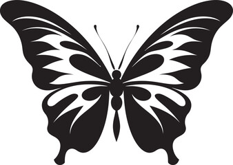 Abyssal Aesthetics Black Butterfly Emblem Vector Midnight Mosaic Butterfly Logo Design in Black