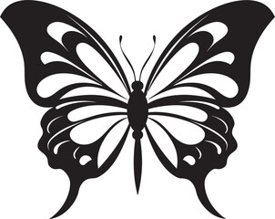 Ethereal Eclipse Vector Butterfly Logo Icon Nocturnal Noir Black Butterfly Emblem Design