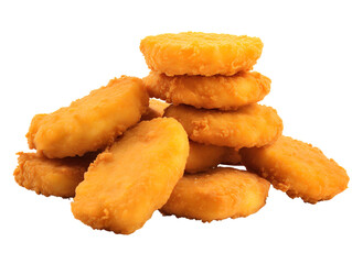 Chicken nuggets, isolated on a transparent or white background