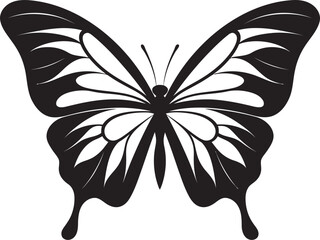 Darkened Whimsy Butterfly Vector Logo Icon Twilight Whispers Black Butterfly Symbol
