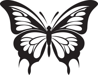 Melancholic Majesty Black Butterfly Logo Symbol Enshadowed Elegance Vector Black Butterfly Icon