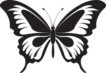 Obscure Odyssey Black Butterfly Emblem Design Shadowy Serenade Vector Black Butterfly Symbol