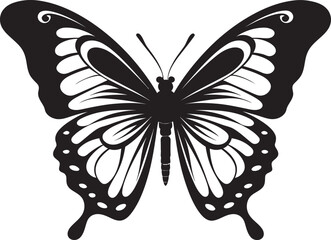 Nightfall Beauty Black Butterfly Logo Icon Shadowed Wings Vector Butterfly Silhouette