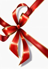A Red Ribbon With Gold Trim