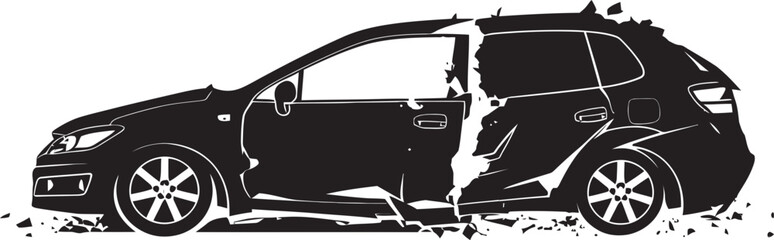 Collision Canvas Black Accident Icon Noir Collision Chronicle Vector Car Crash Symbol