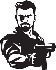 Gunsmoke Graphix Black Vector Icon Pistol Precision Vector Man Emblem