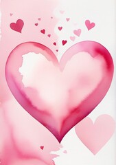 A Pink Heart Painted On A White Background