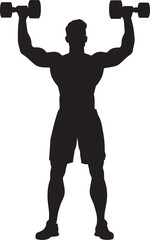 Fototapeta premium Power Pump Black Dumbbell Design Muscle Motion Man Workout Icon