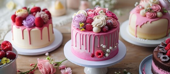 Cake-making process showcased by online food blogger.